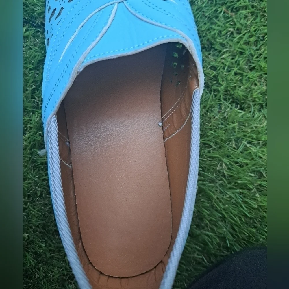 NEW J'Adior Baby Blue Slip On Flats  Size 7.5